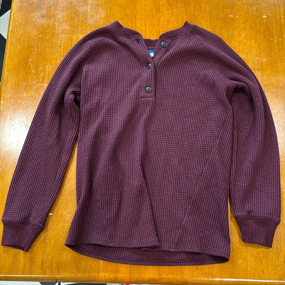 Maroon maternity flannel shirt